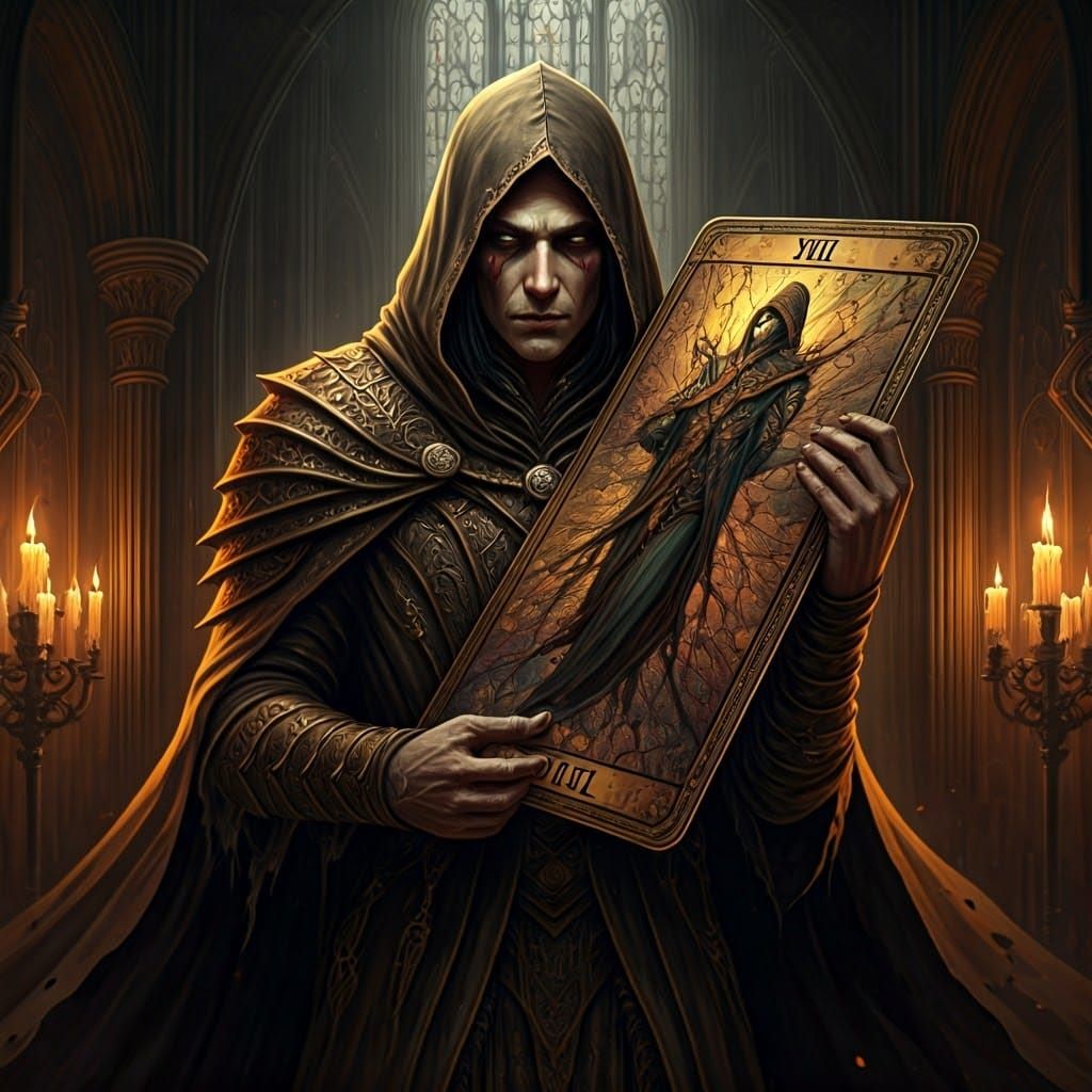 The Fool Tarot Card in Medieval Fantasy Style