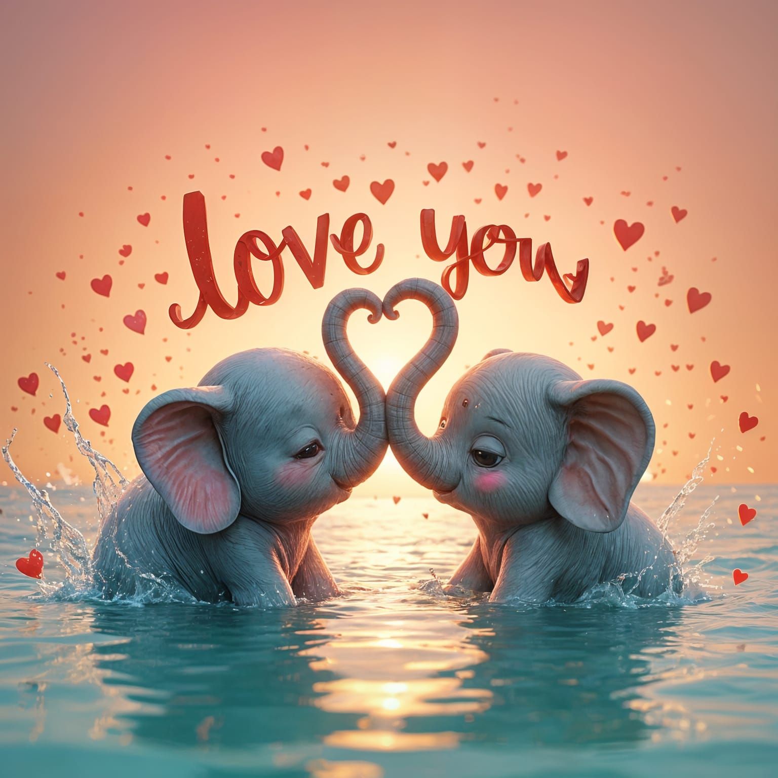 A couple of cute lovable elephants