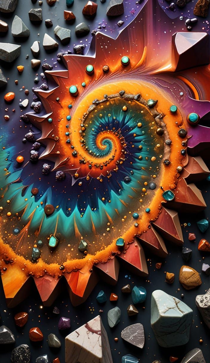 Celestial Stone Clusters in Iridescent Colors