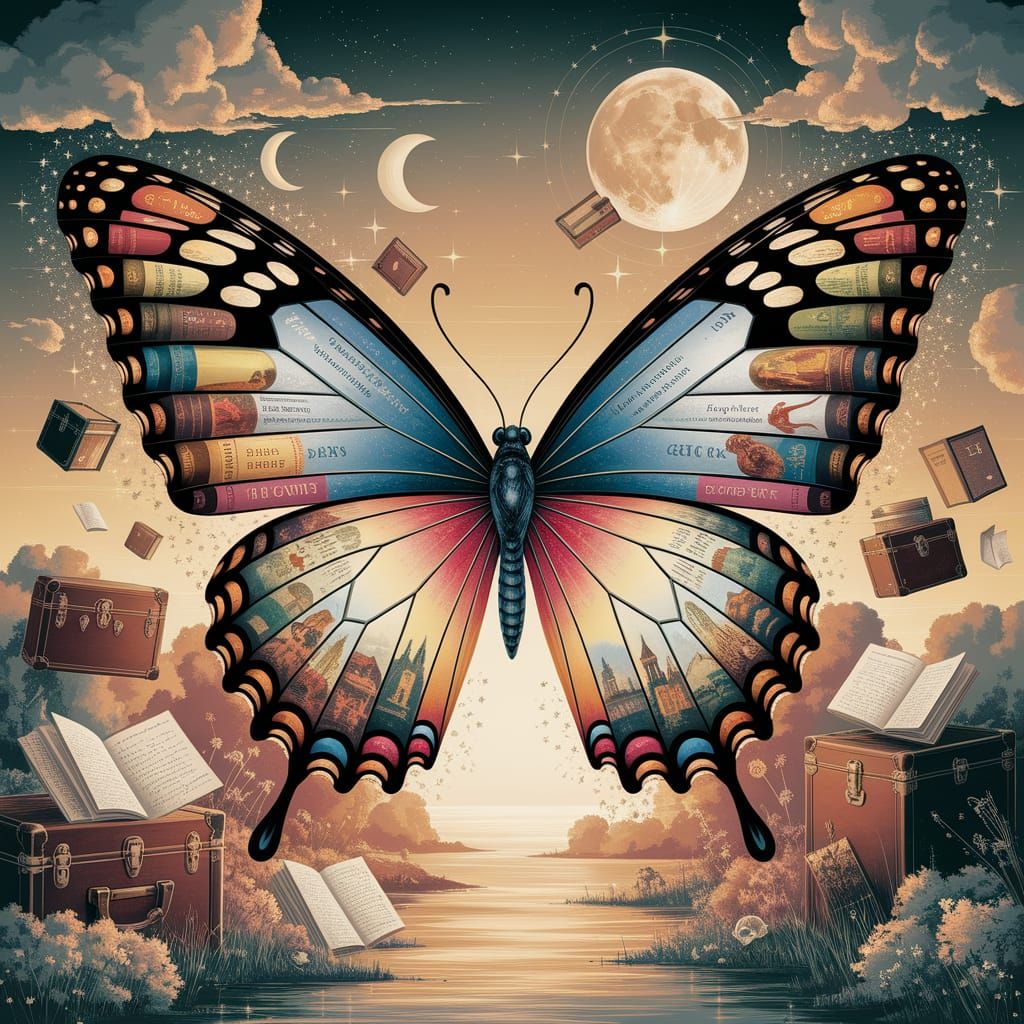 Butterfly Wings Crafted from Vintage Book Covers
