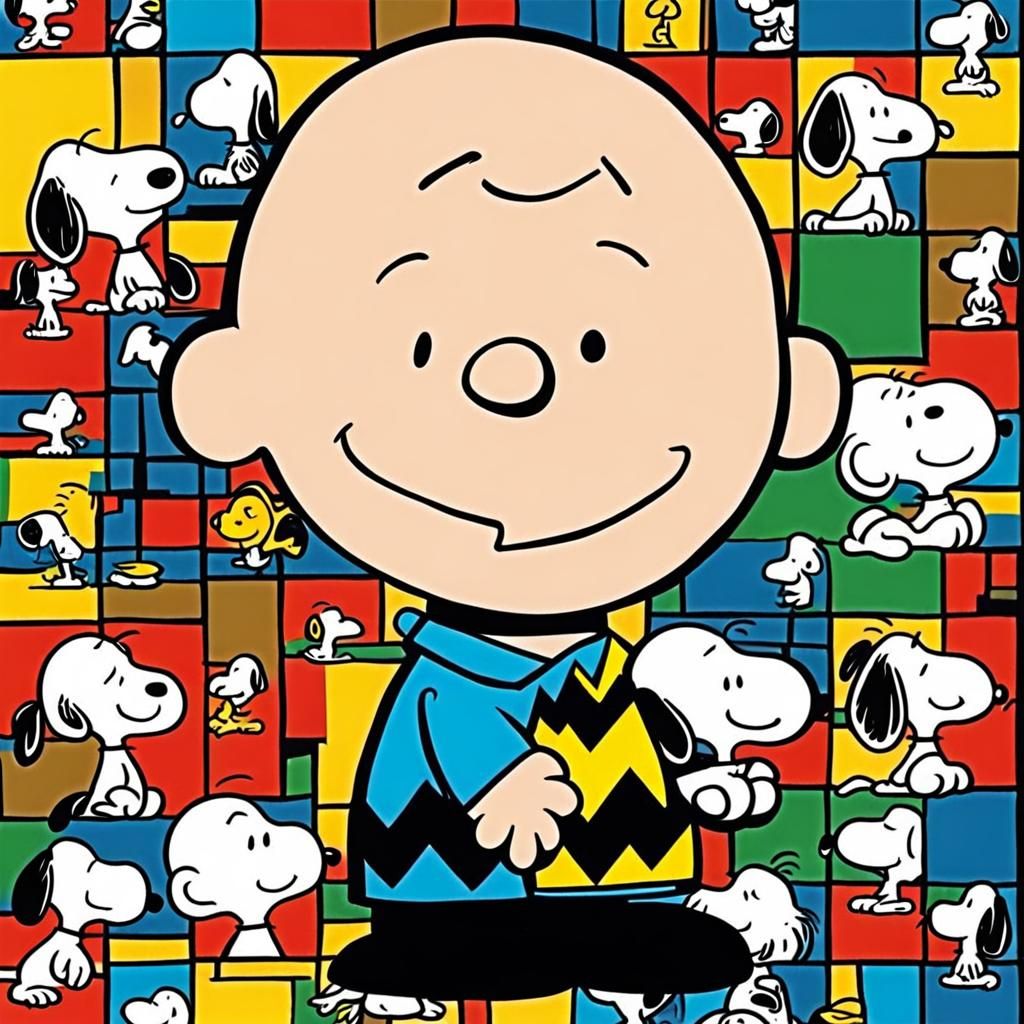 Charlie Brown and Snoopy in Abstract Comic Art