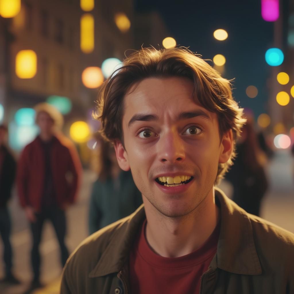 Cinematic Group Photo with Vibrant Colors and Bokeh