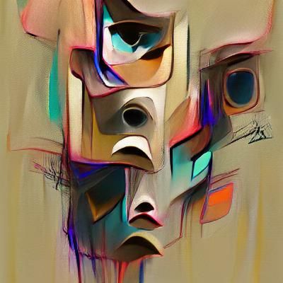 Colorful Abstract Face Digital Painting