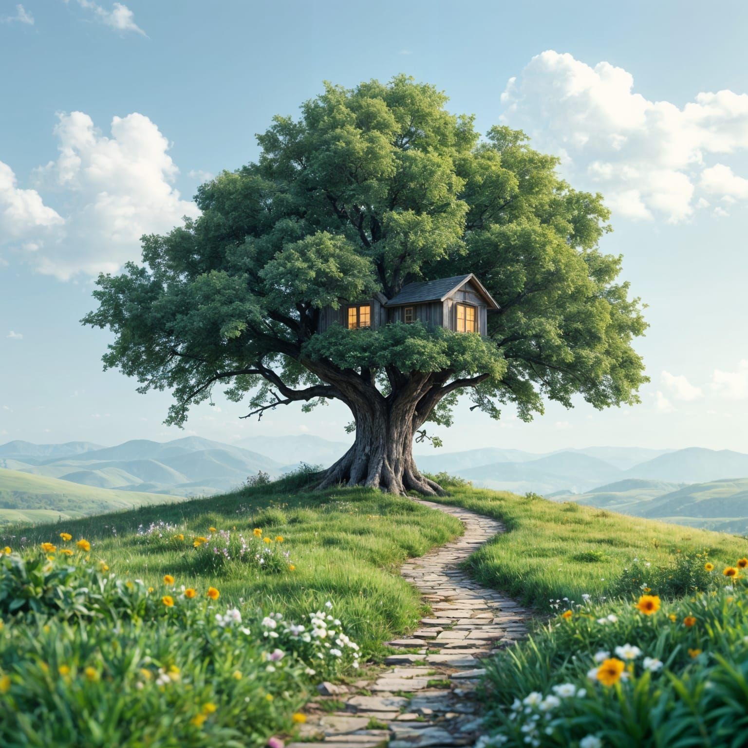 Enchanting Treehouse Retreat in 8K Resolution