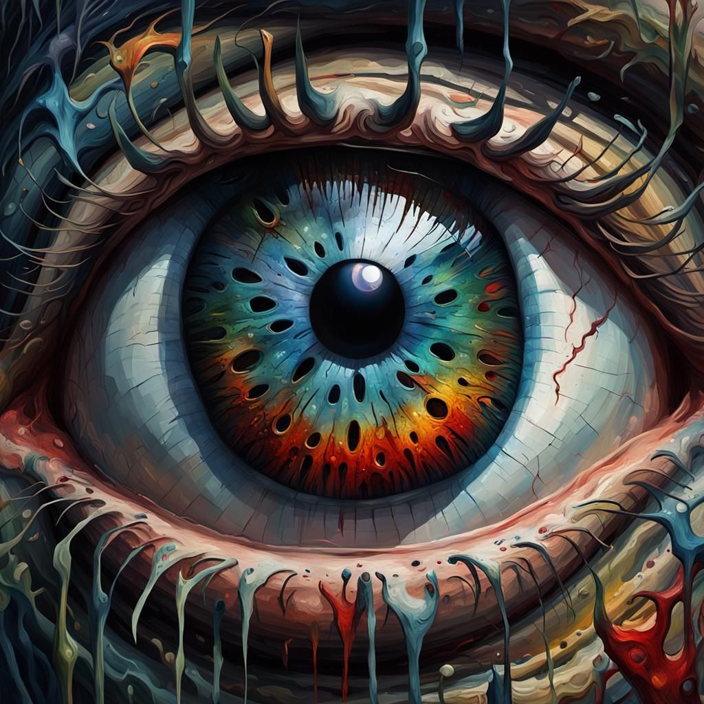 Grotesque Eyeball Head: An Impressionist Cannibal