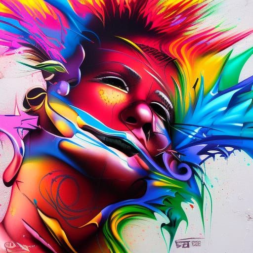Dynamic Graffiti Art with Melting Effect