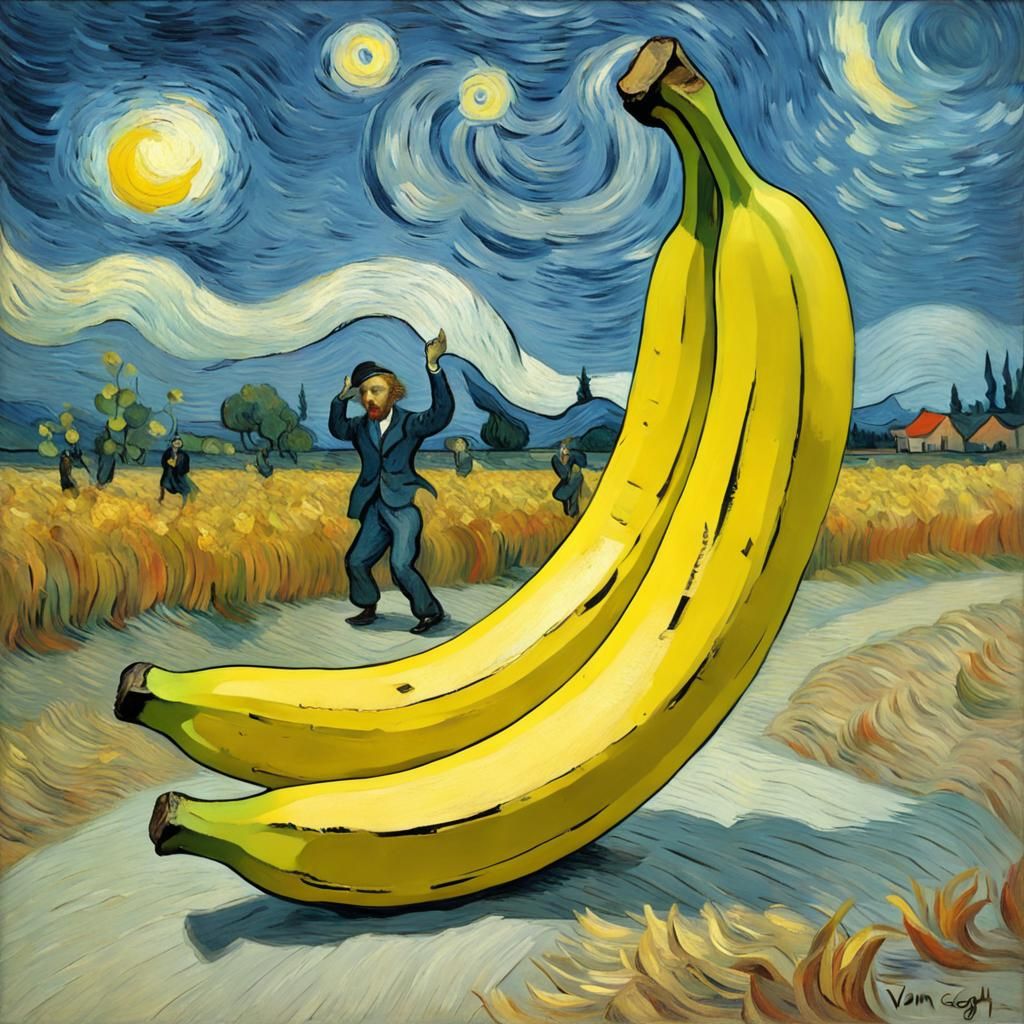 Dancing Banana as Van Gogh-Style Painting