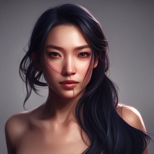 Detailed Portrait in Hyperrealistic Digital Art Style