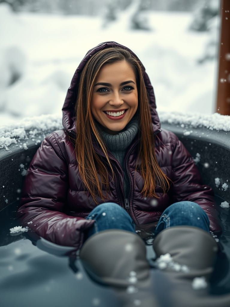 Warm Winter Bliss in a Snowy Hot Tub