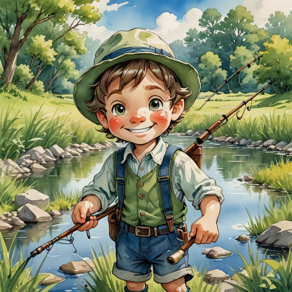 Tom Sawyer Chibi Illustration in Comic Book Style