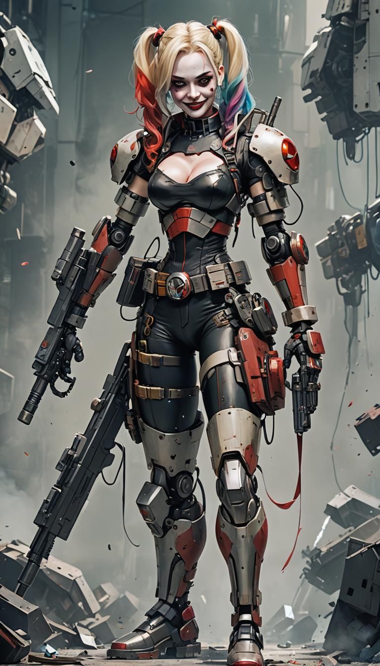 Harley Quinn with Mecha Arm and Liquid Arm