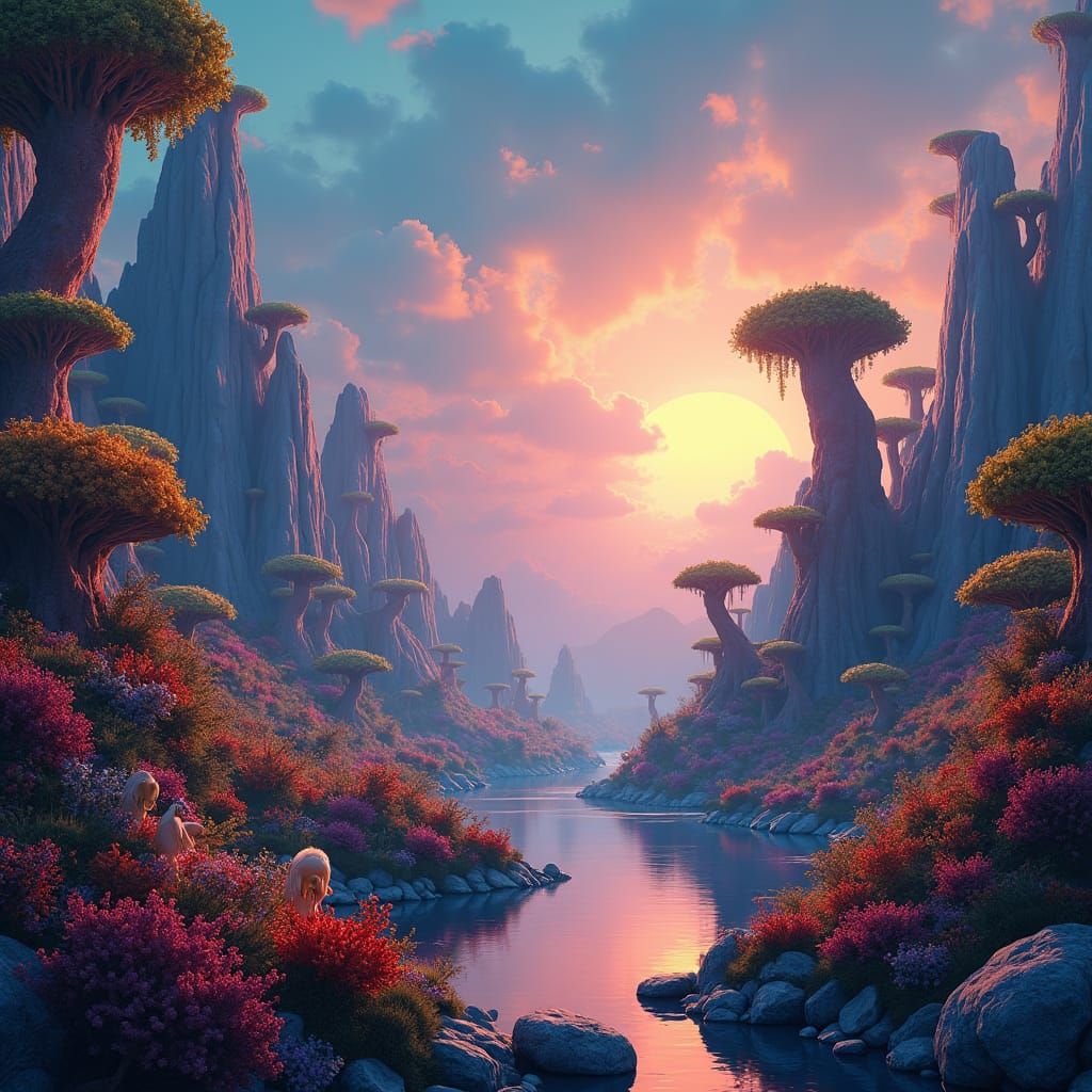 Mystical Prom Landscape in Fantasy Concept Art Style