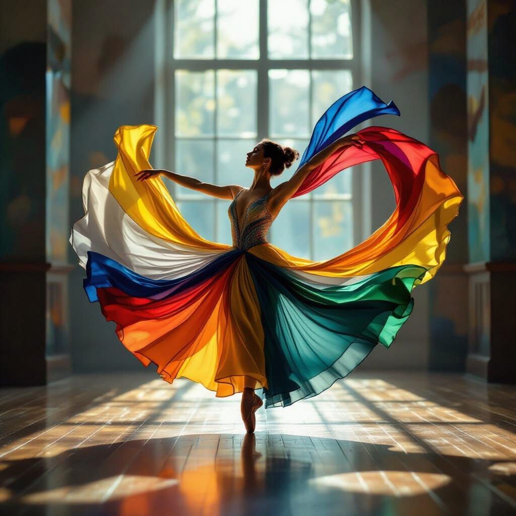 Ballet Dancer in Sunlit Studio: Fine-Art Photography