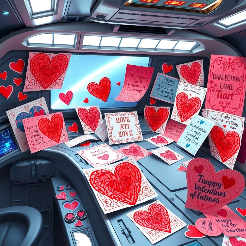 Futuristic Space Command Console in Vibrant Valentine's Day ...