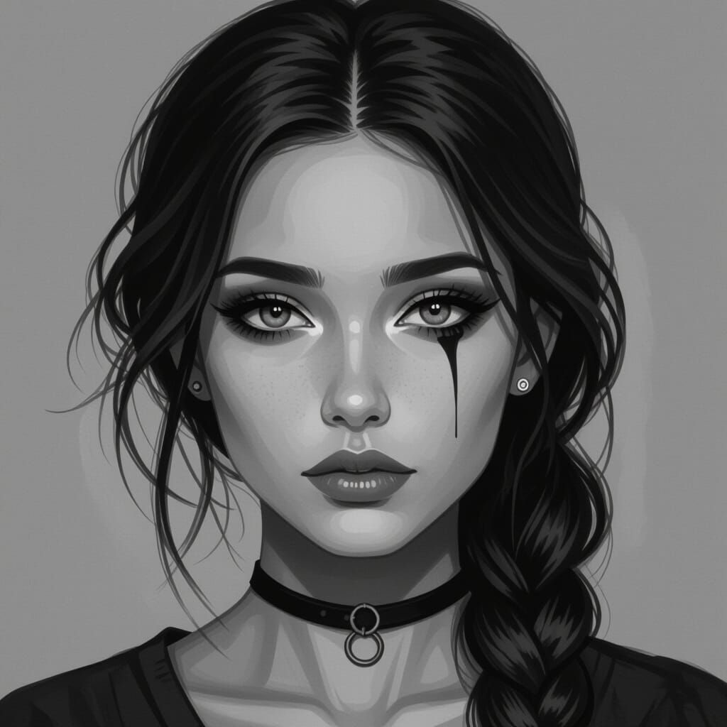 Spooky grayscale portrait