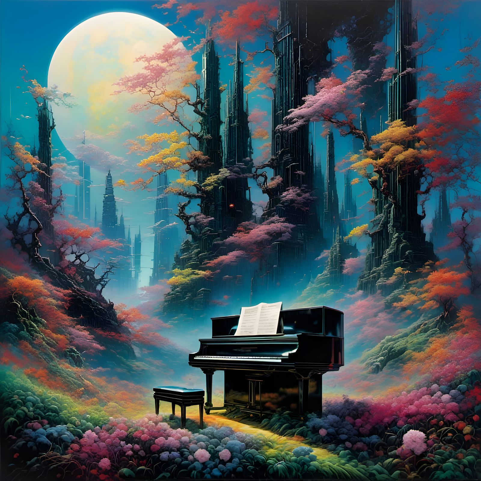 Moonlight Sonata Piano in Dreamy Wavy Style