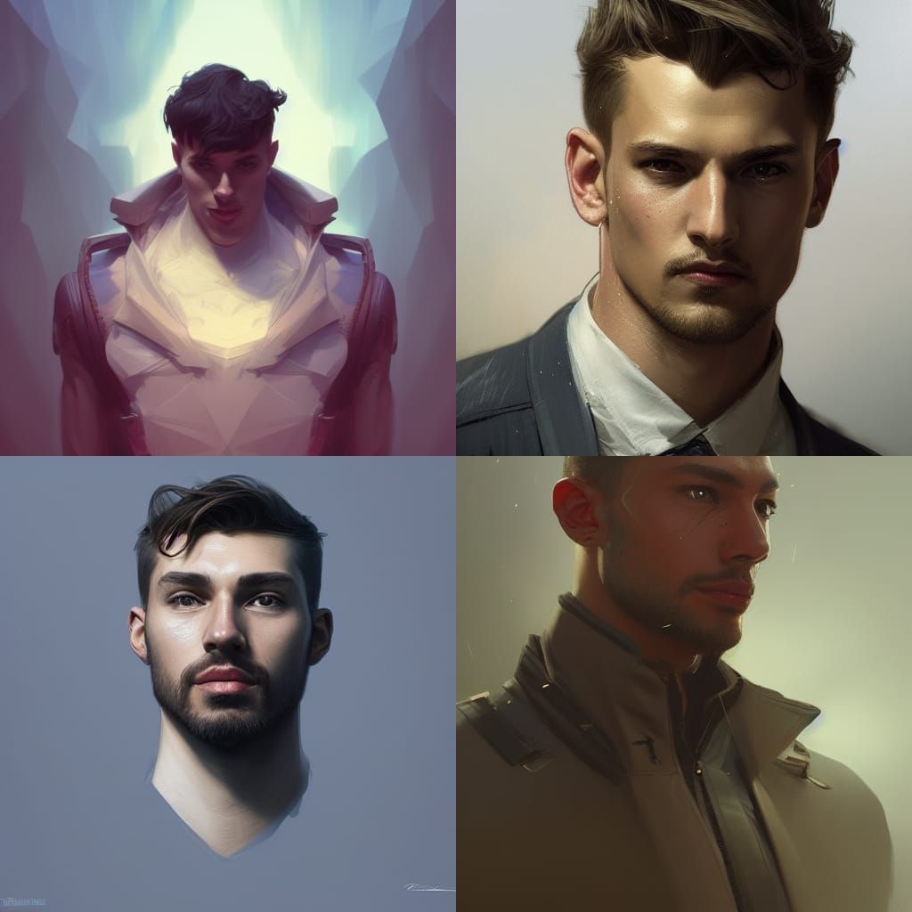 Hyperdetailed Portrait of Gay Men in Dynamic Lighting