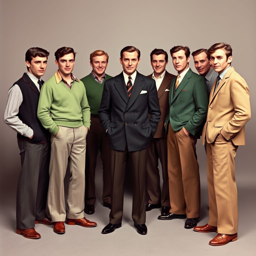 1950s Men's Fashion: A Professional Photo of Authentic Style...