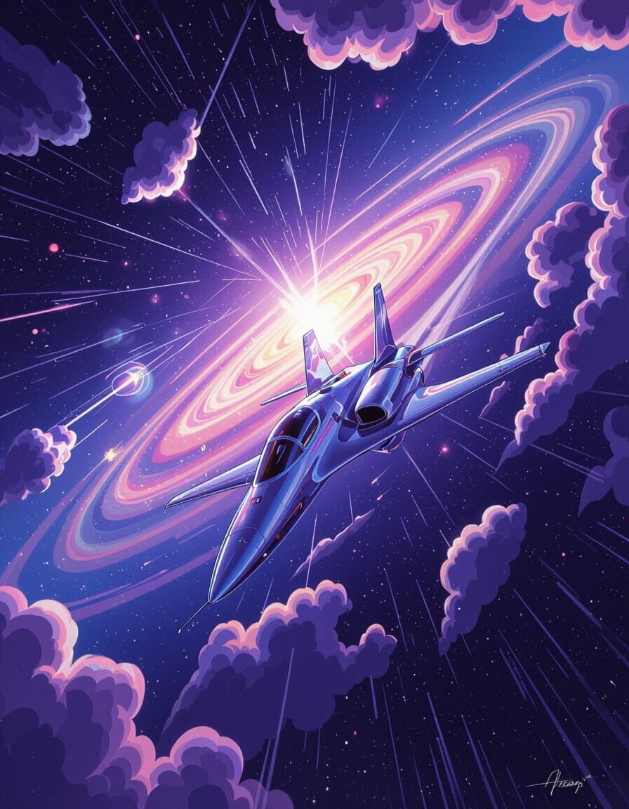 Sleek Silver Jet Soaring Through Blue Skies