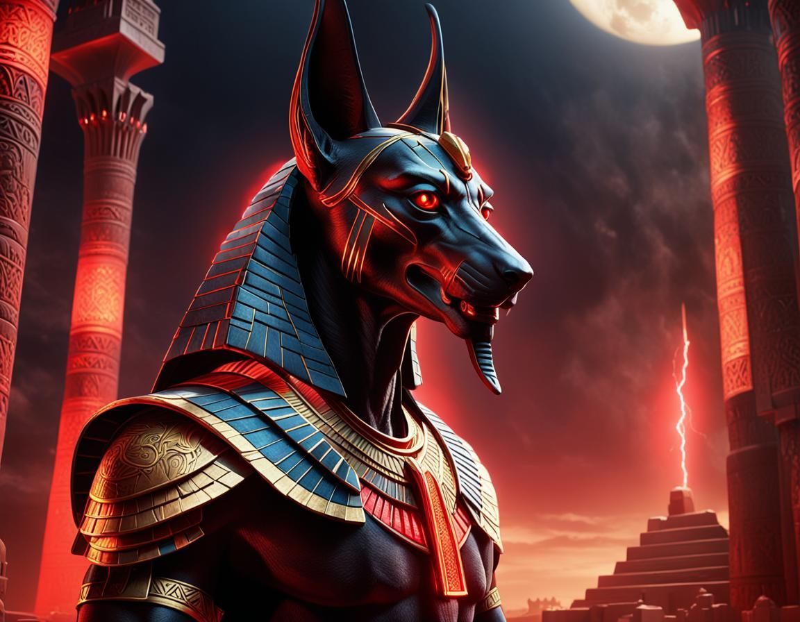 The Gaze of Anubis - jackal-headed ancient Egyptian god of funerary practices and care of the dead.