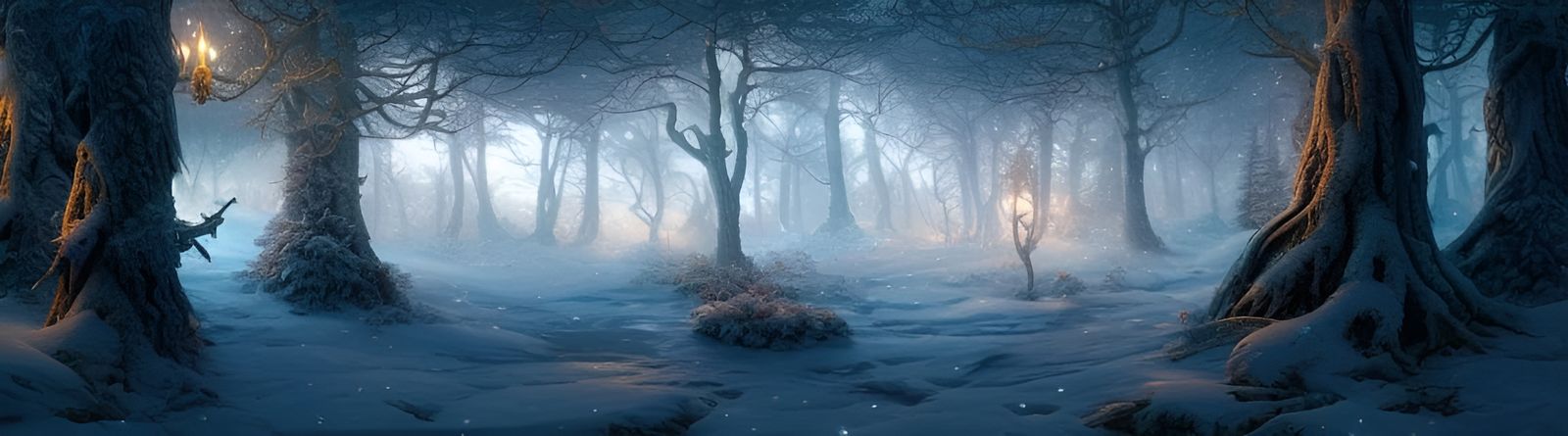 Magical Winter Forest Landscape in Hyper-Realistic Detail
