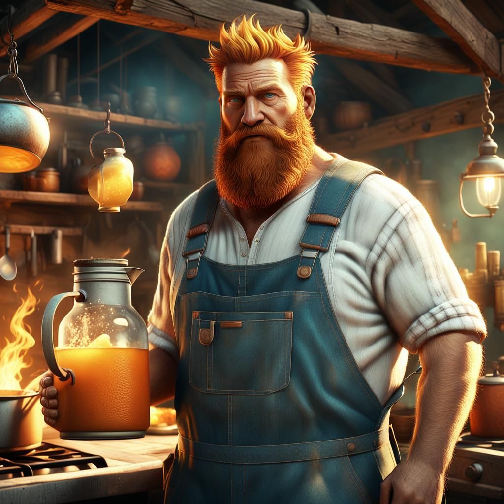 Fantasy Redneck with Moonshine Jug in Matte Painting