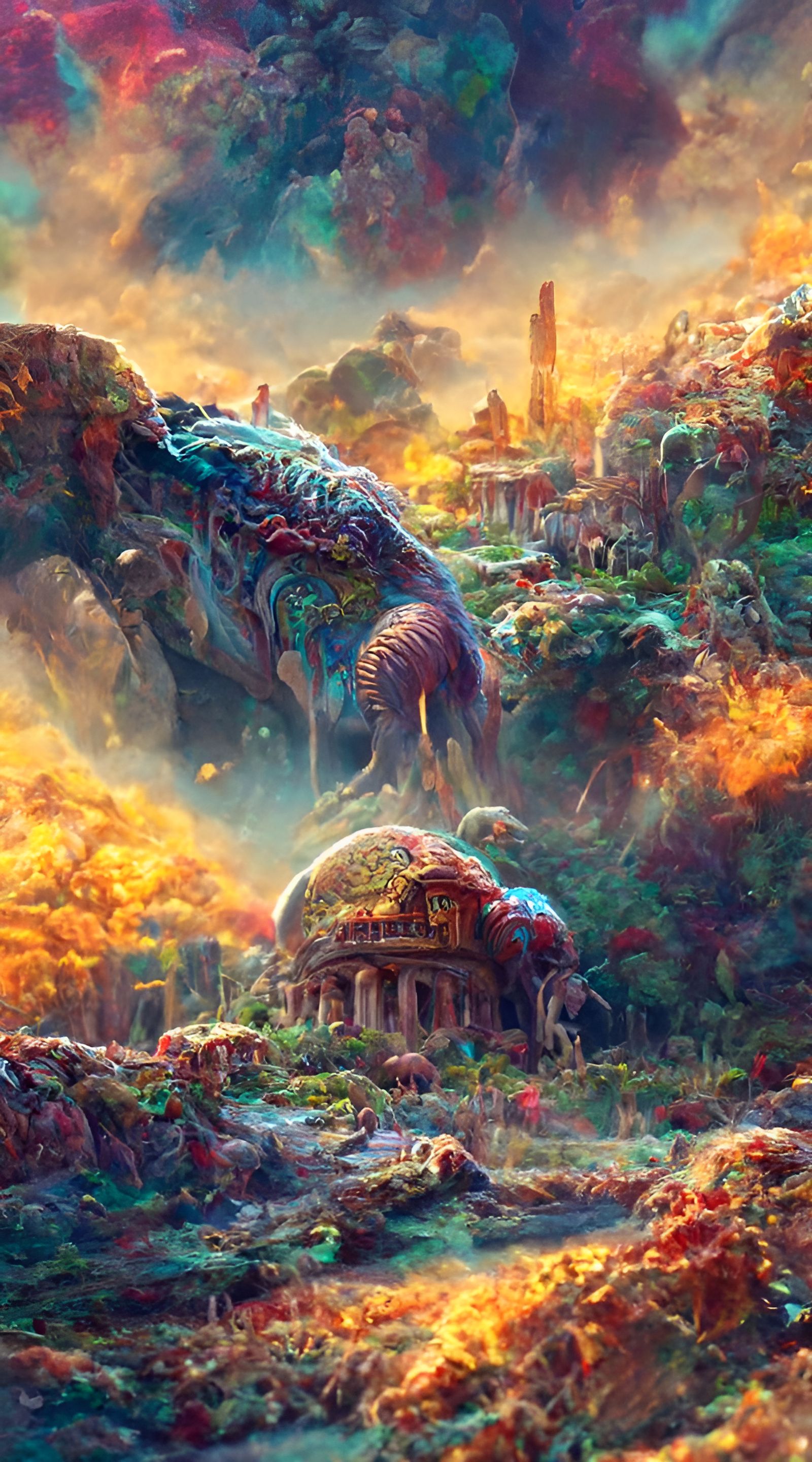 Colorful Cenozoic Era Fantasy Art in 8K