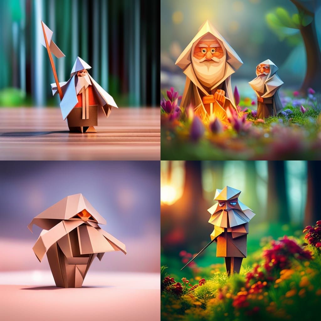 Baba Yaga Papercraft Origami Figure