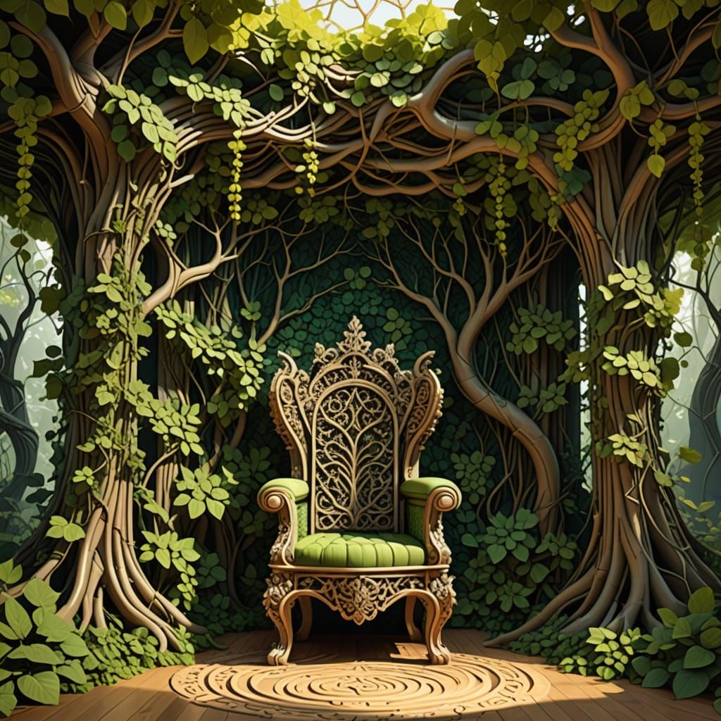Root Throne in Organic Fractal Chamber