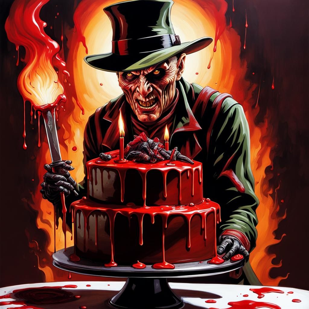 Freddy Krueger Cuts Bloody Wedding Cake
