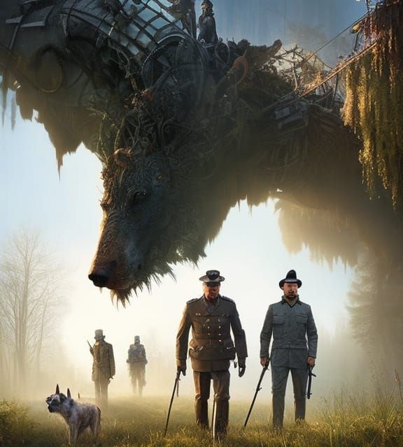 Surreal Cadaver Dogs in Digital Goetia Style