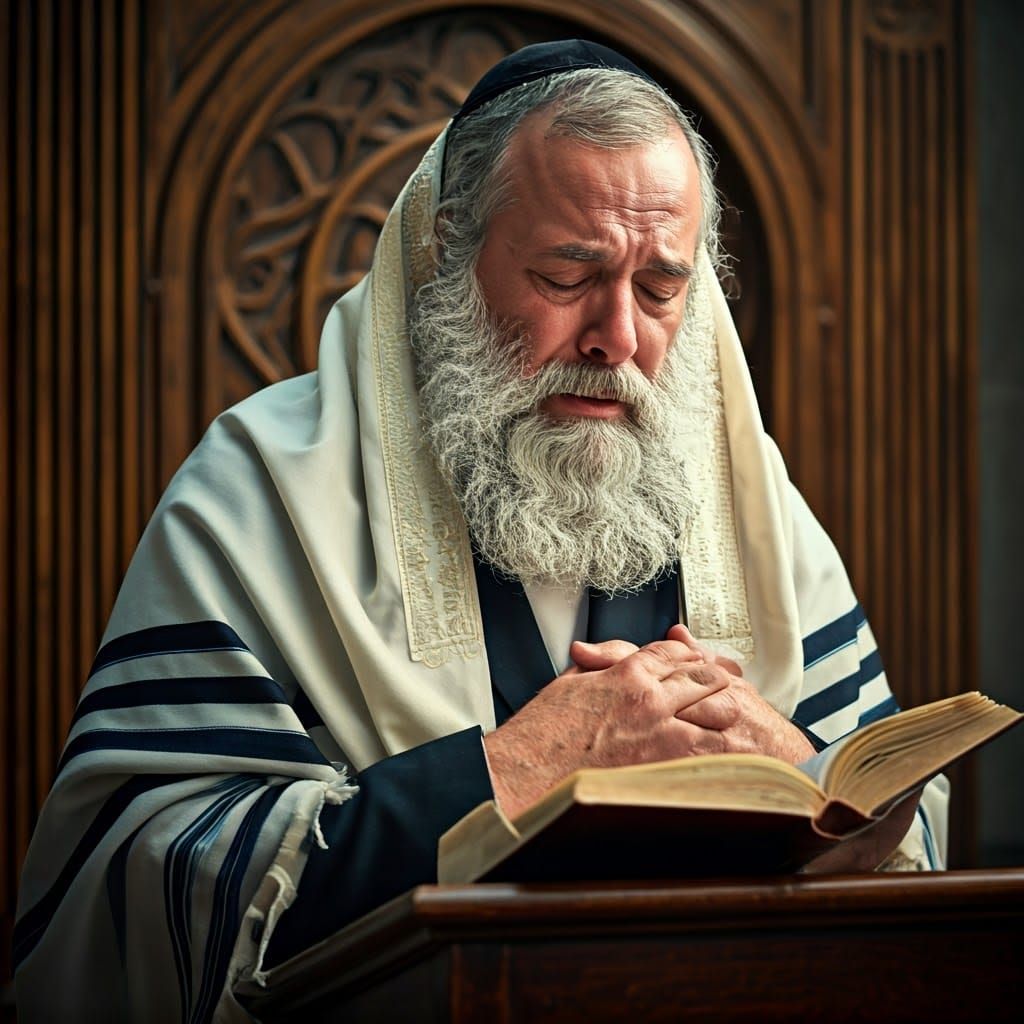 Rabbi in Prayer: A Moment of Deep Devotion