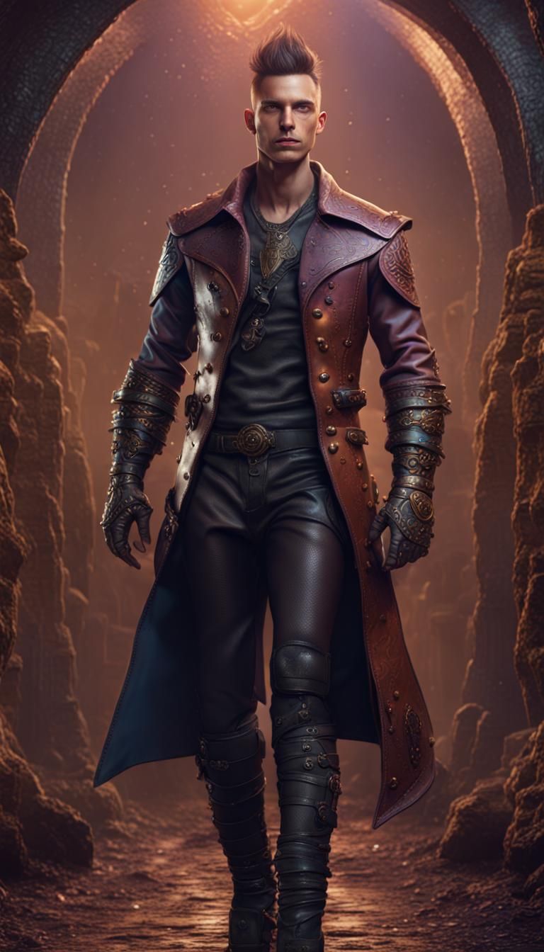 Gay Leather Man: Detailed Matte Painting
