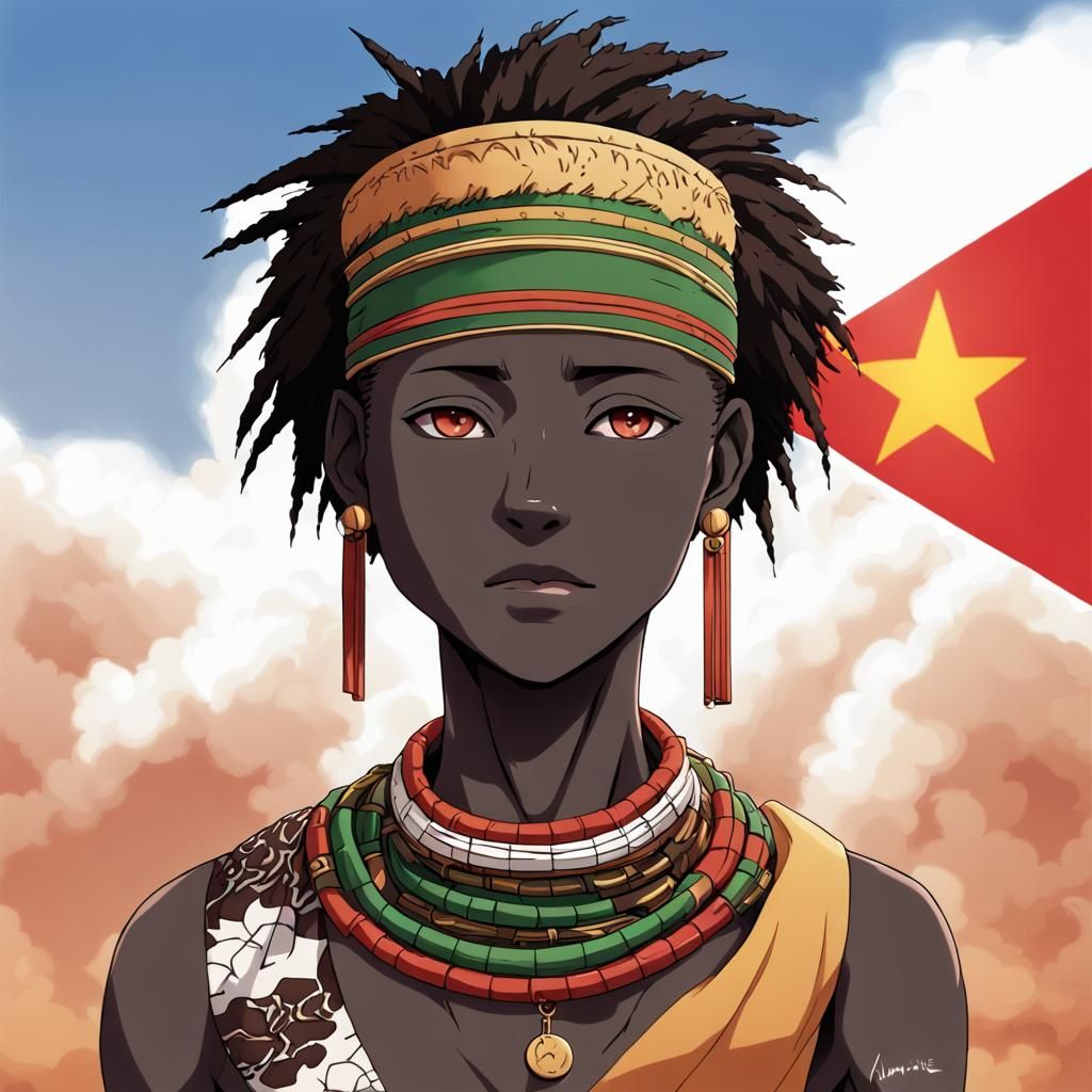 Burkina Faso Personified: Anime-Style Visual Art