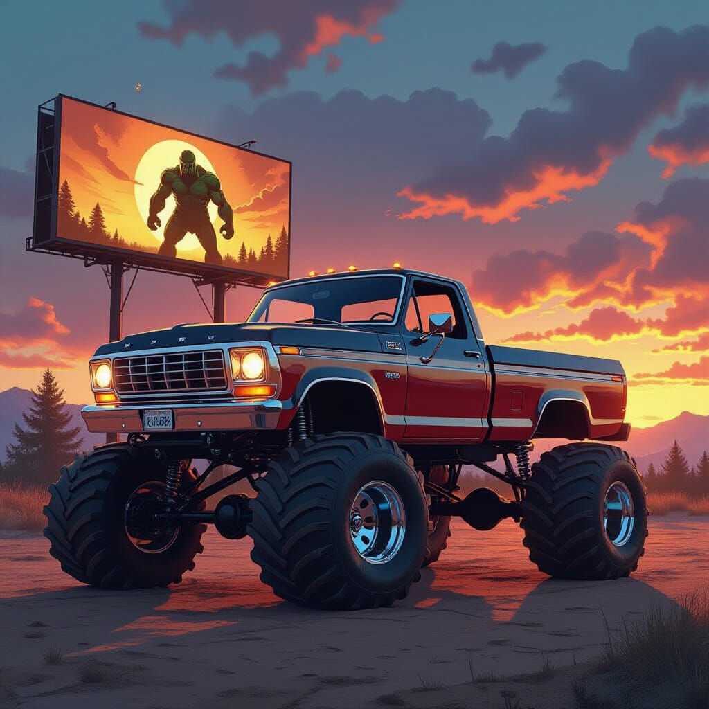 Monster Truck Ford at the Drive-In: Retro Americana