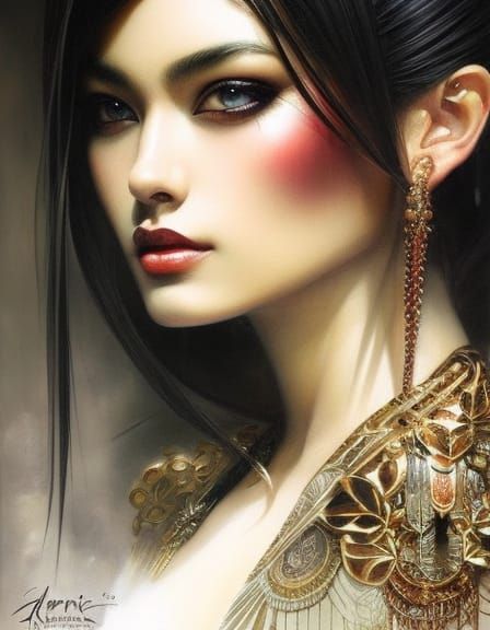 Neo-Victorian Japanese Woman Portrait in Artgerm Style