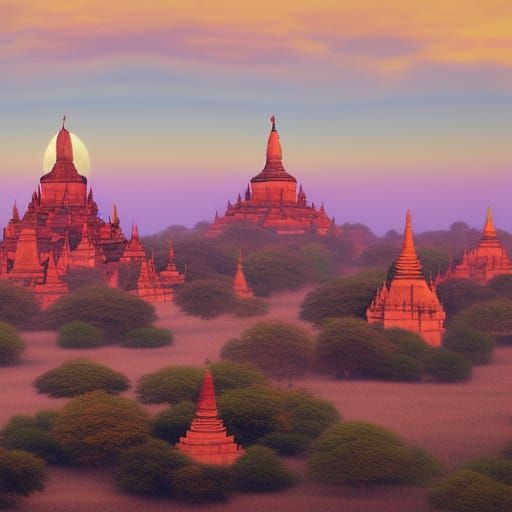 Sunset at Bagan, Myanmar