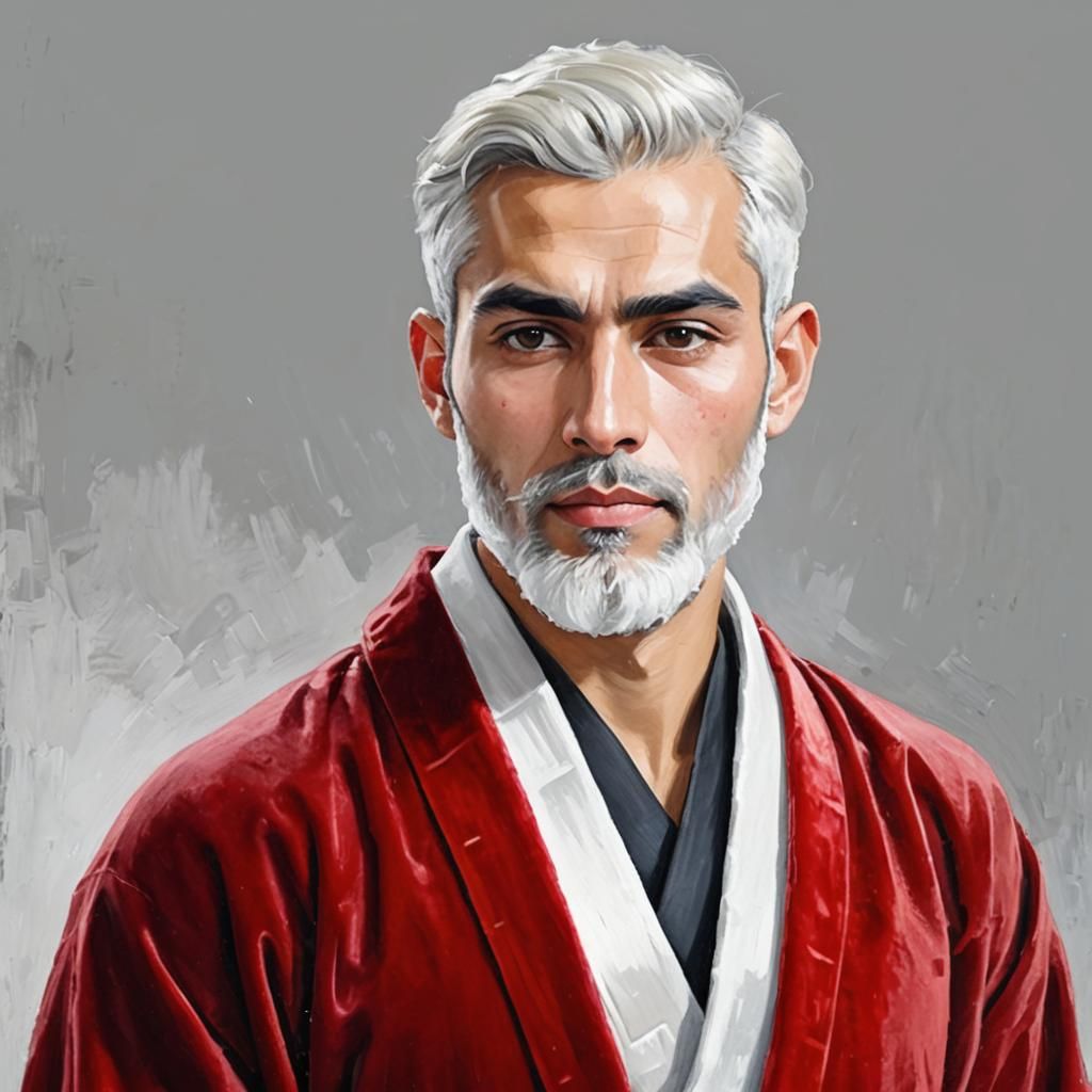 Expressionist Portrait of a Blond Man in Impasto Gouache