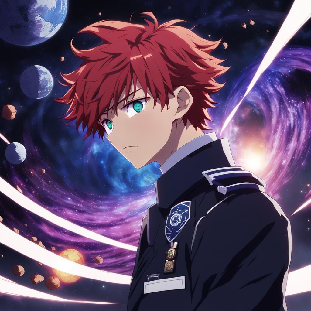 Anime Student in Ethereal Outer Space