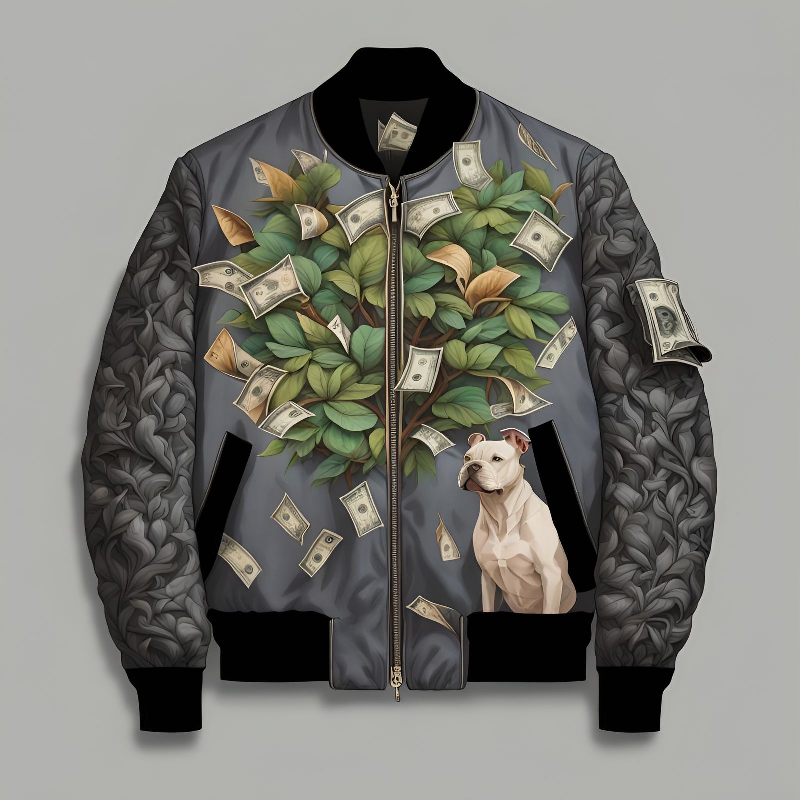 Pitbull Money Tree Bomber Jacket in Graffiti Style