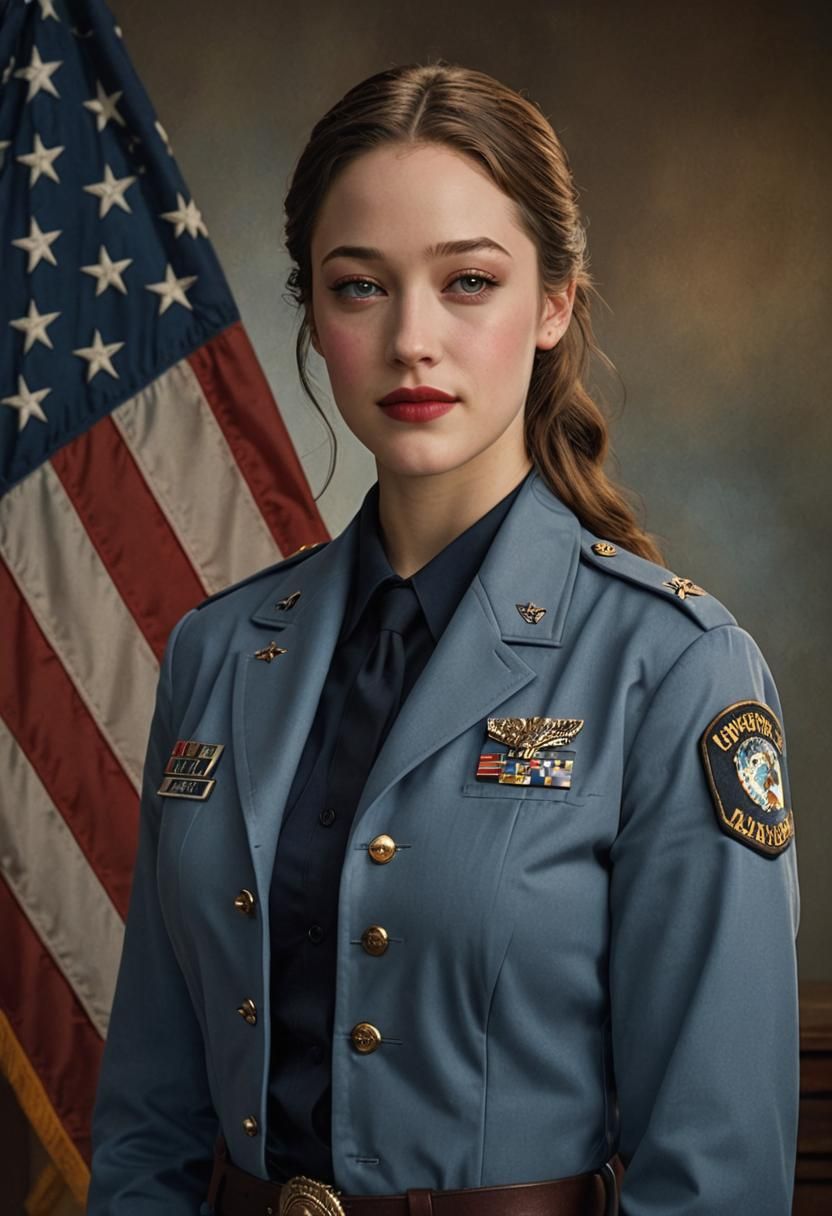Melissa Benoist as Sheriff in Photorealistic Portrait