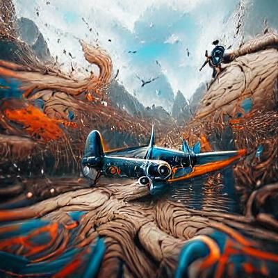 WWII Plane Fight in Detailed Comic Style
