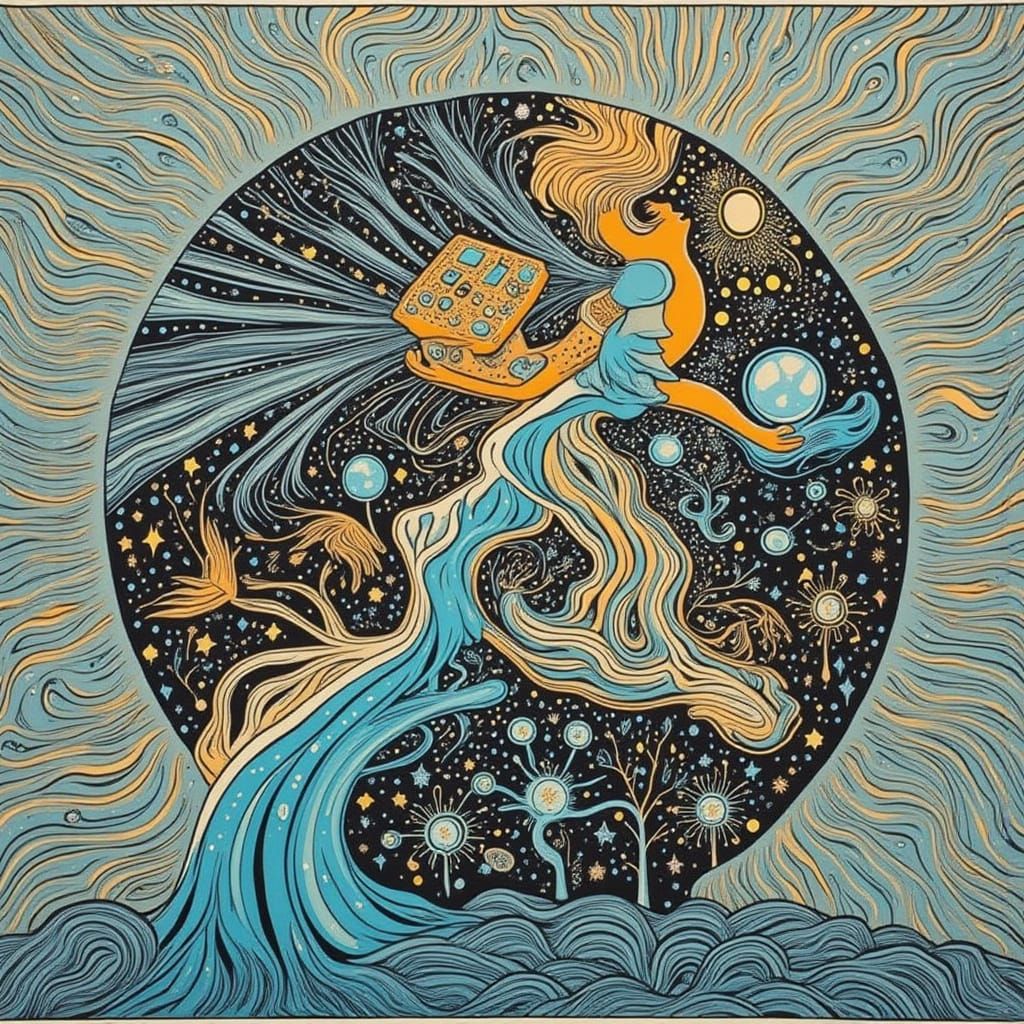 Alien Moon Landscape with Soft Powder Style