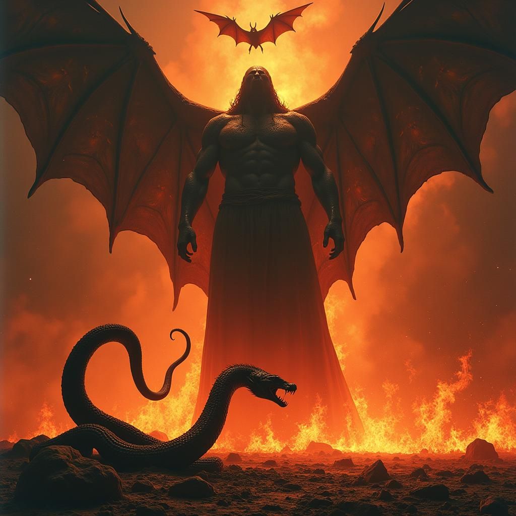 Infernal Titan, Serpent, and Bat in Hellfire