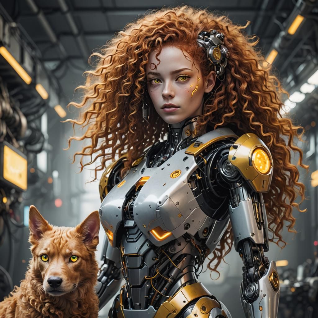 Cyborg Woman and Her Robot Dog