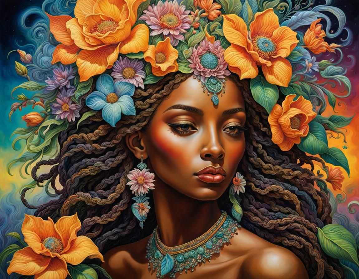 Hyperdetailed Floral Arrangement in Visionary Style