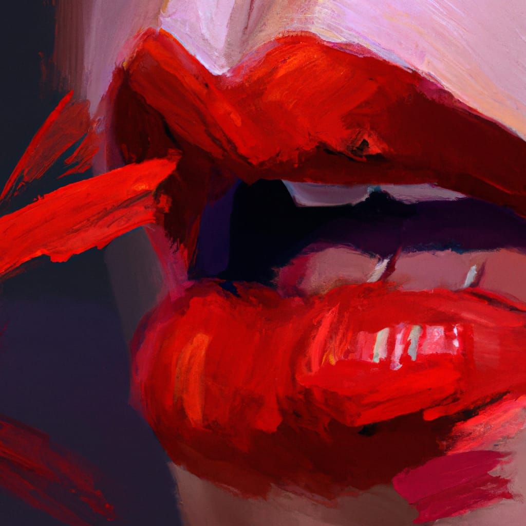 Scarlet Lips: Noir Horror Dreamscape in Pre-Raphaelite Style