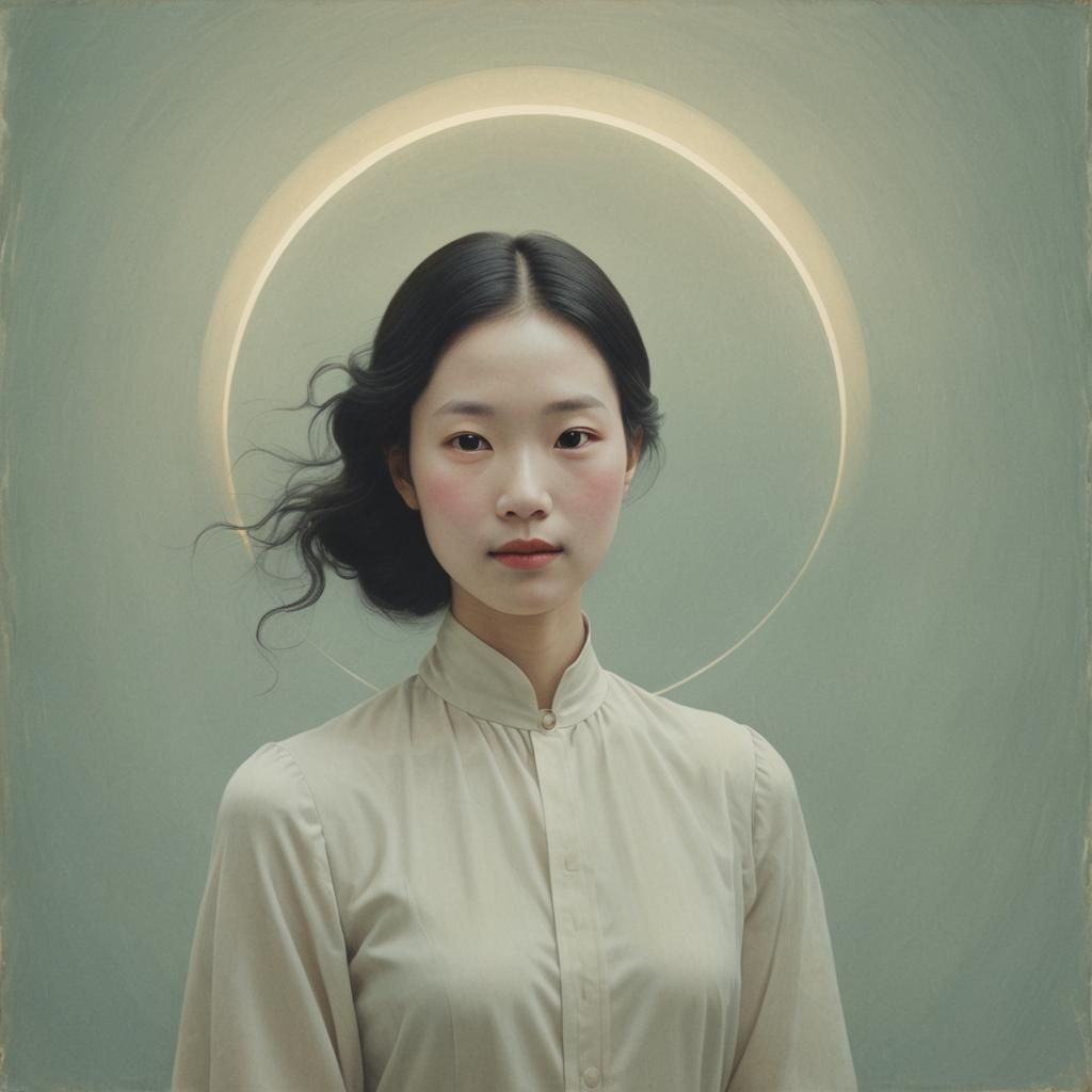 Minimalist Australian Tonalism Photograph of Smiling Woman