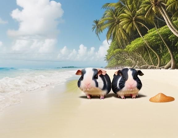 Guinea Pigs' Tropical Beach Vacation