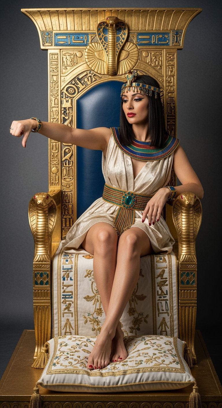 Egyptian Queen on Opulent Throne
